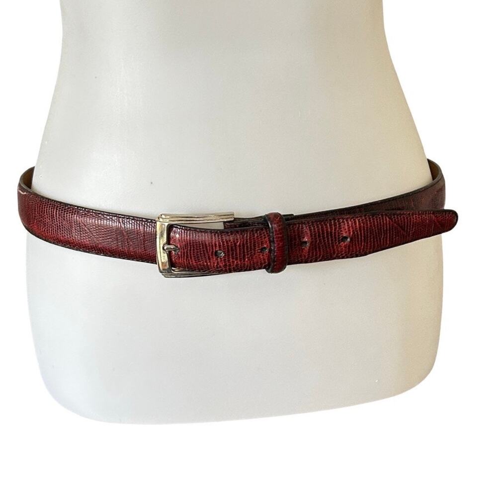 Vintage Brighton Embossed Lizard-Print Belt